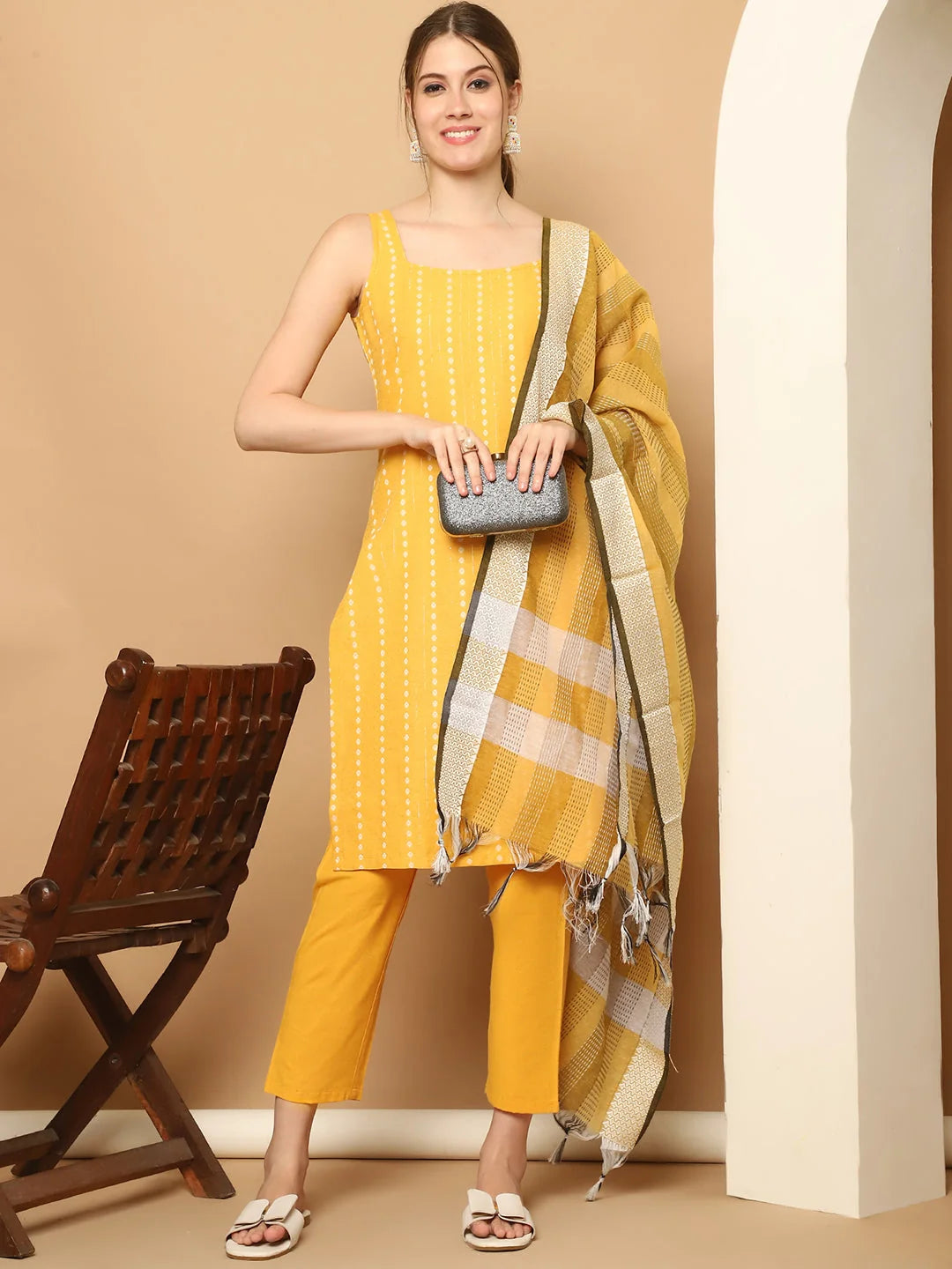 Yellow Kurta Palazzo Set | Women's Palazzo Sets with Dupatta