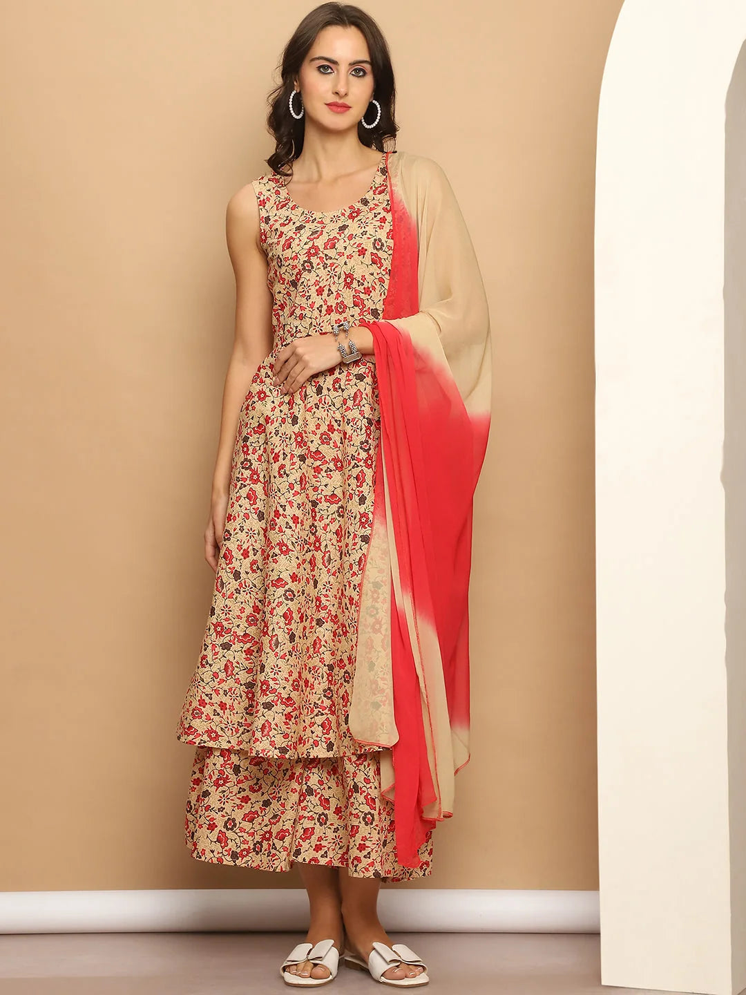 Printed Anarkali Kurta Set - Indian Anarkali Kurta for Women