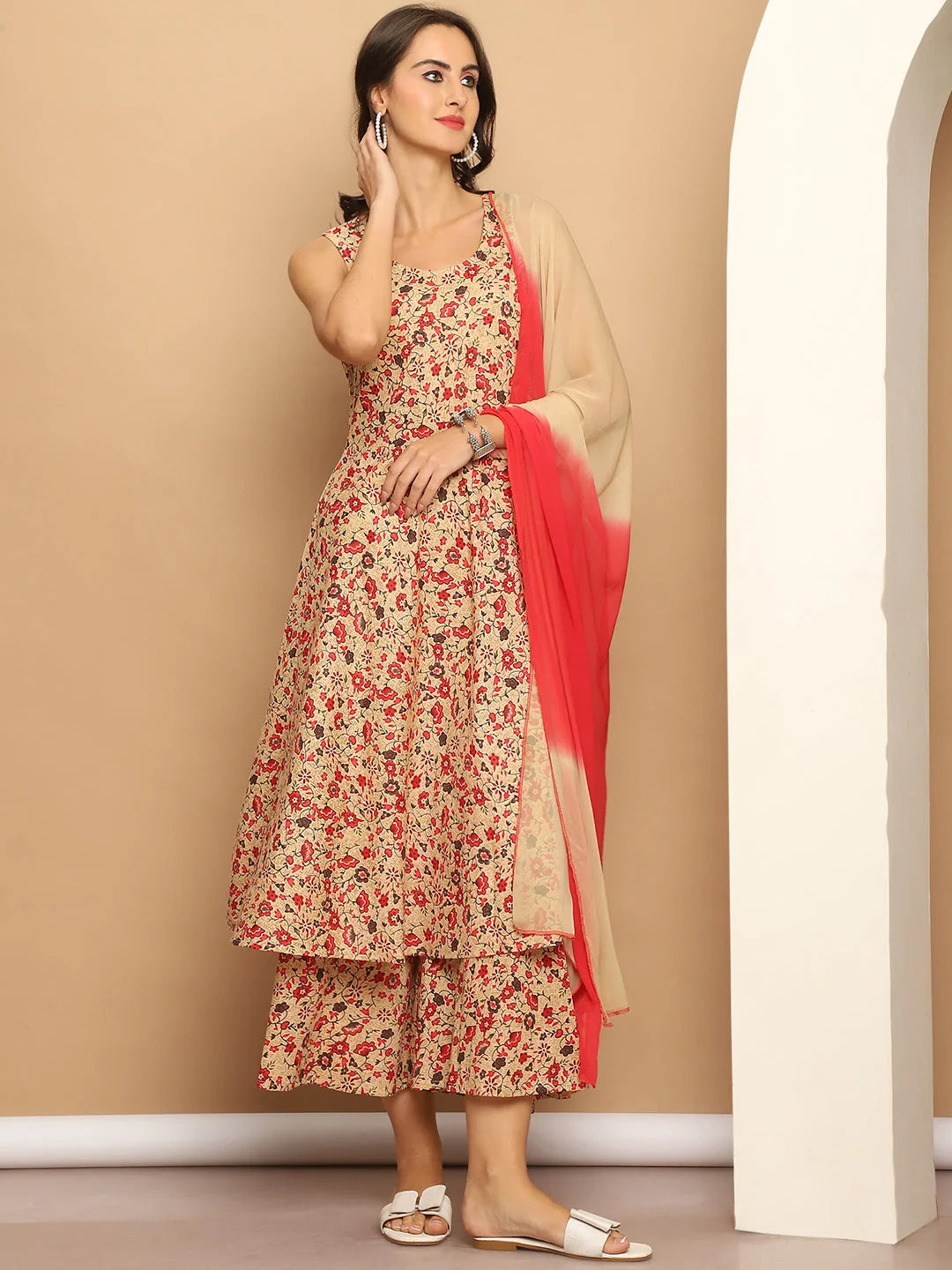 Printed Anarkali Kurta Set - Indian Anarkali Kurta for Women