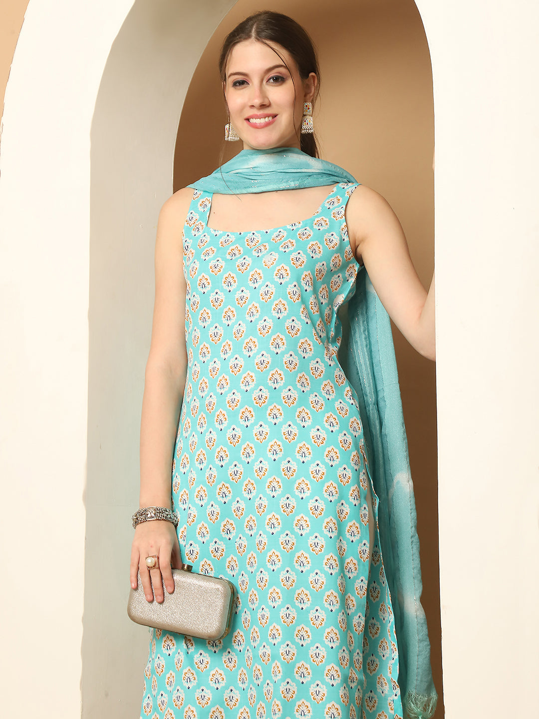 Blue Printed Kurta Palazzo Set | Kurta and Palazzo Set Online