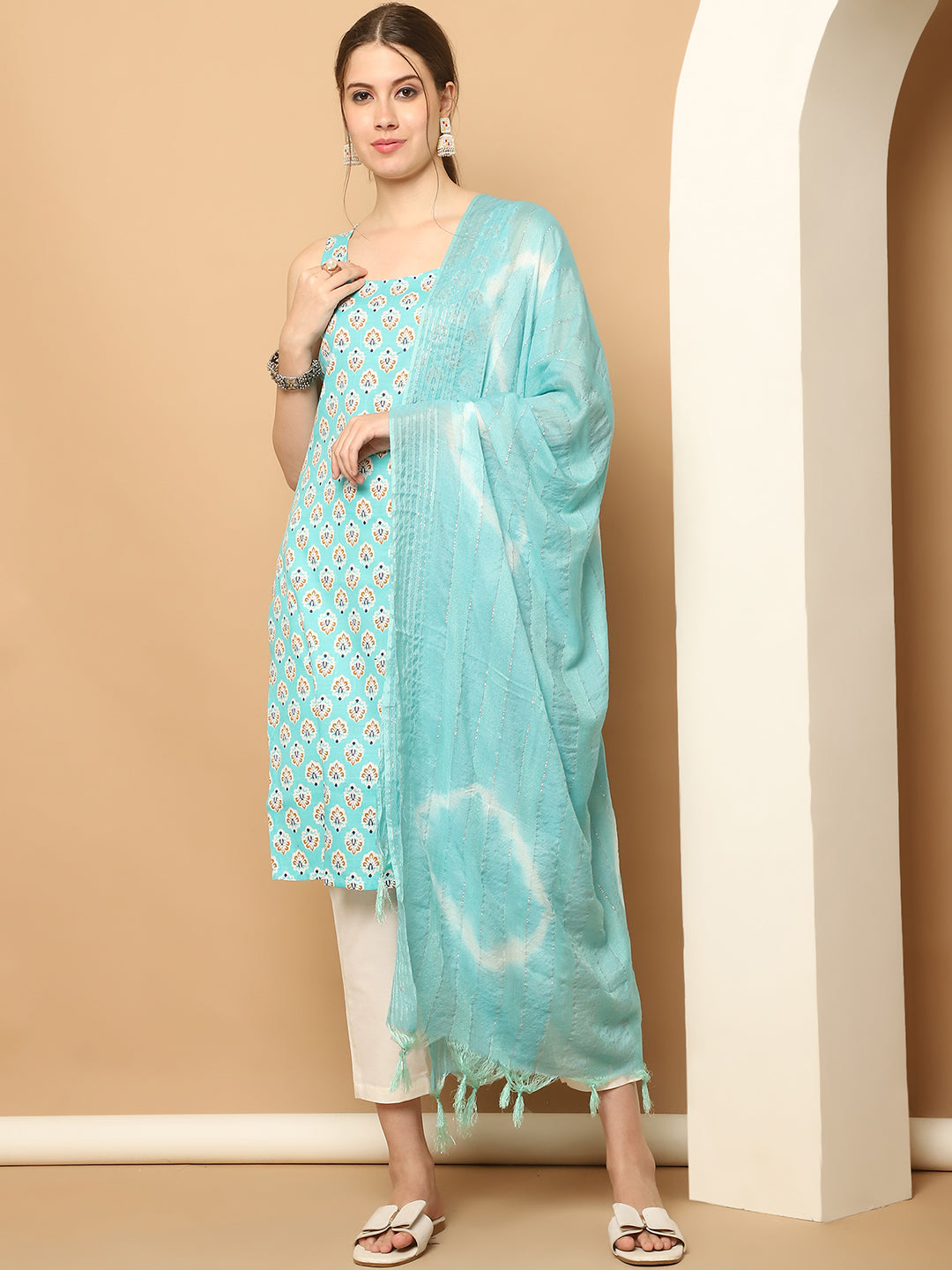 Blue Printed Kurta Palazzo Set | Kurta and Palazzo Set Online