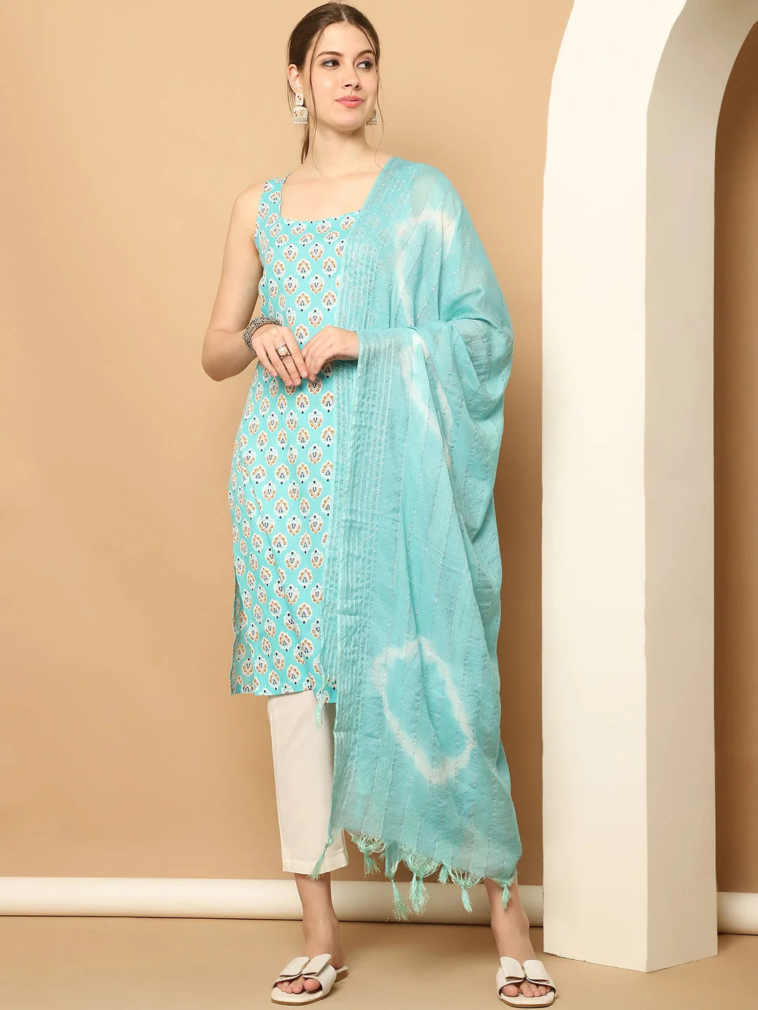 Blue Printed Kurta Palazzo Set | Kurta and Palazzo Set Online