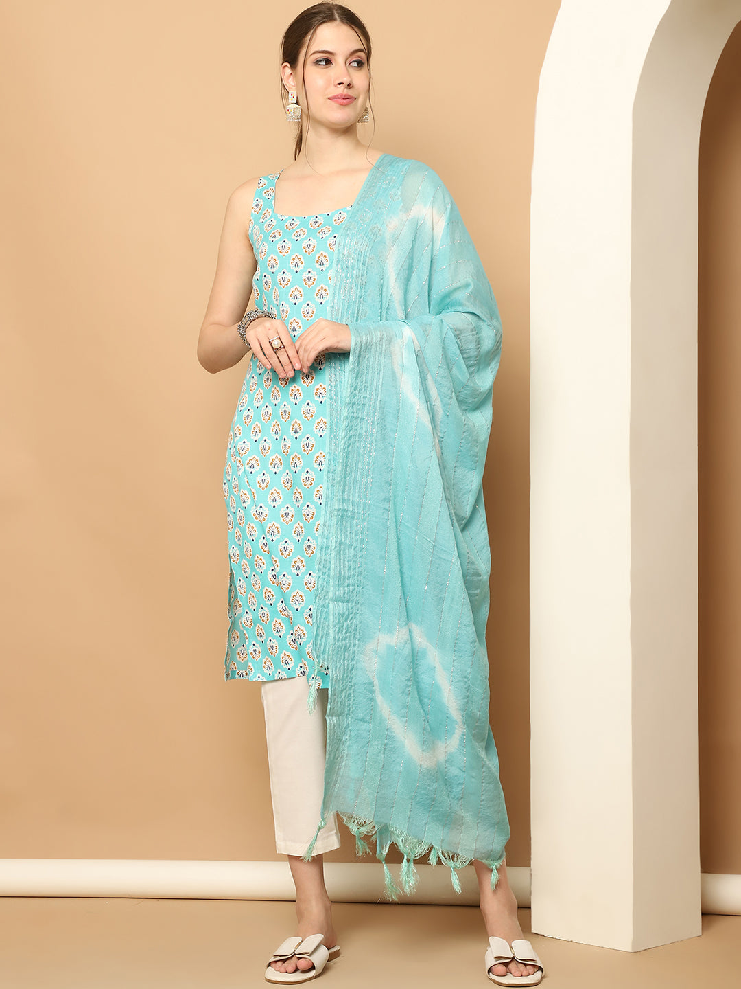 Blue Printed Kurta Palazzo Set | Kurta and Palazzo Set Online