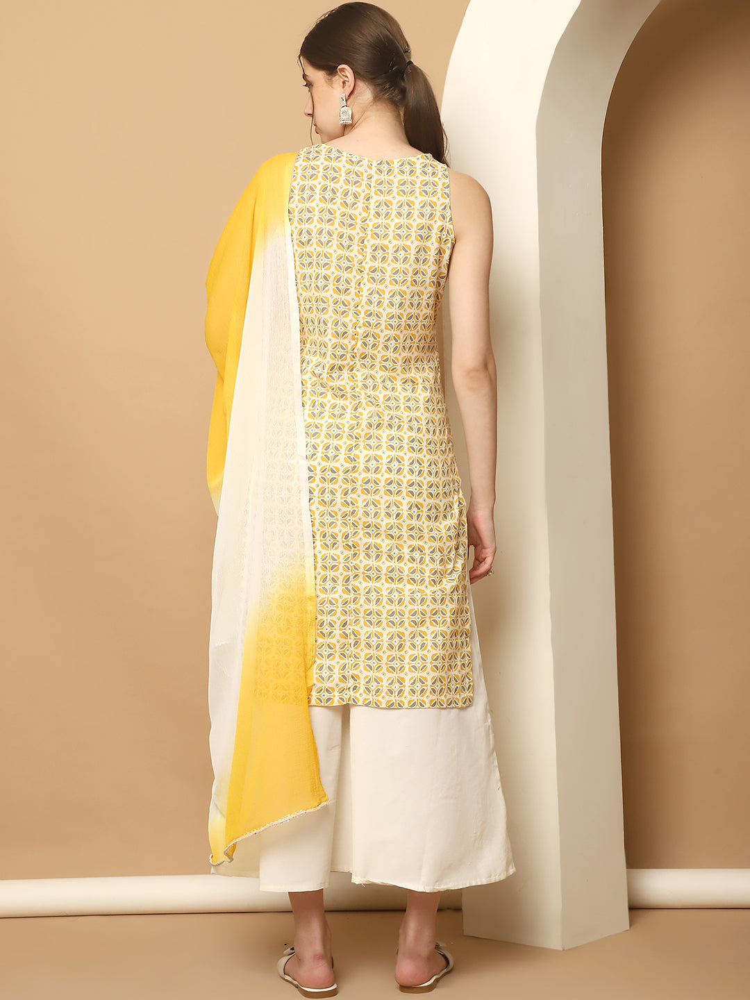 Lemon Printed Kurta Palazzo Set | Women's Kurta and Palazzo Set