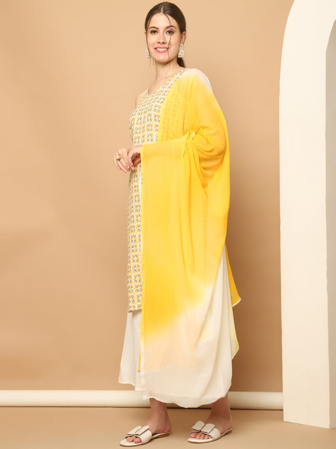 Lemon Printed Kurta Palazzo Set | Women's Kurta and Palazzo Set