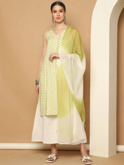 Printed Green Rayon Kurta with Palazzos & With Dupatta ( JOKPL D65G 1561 Green )