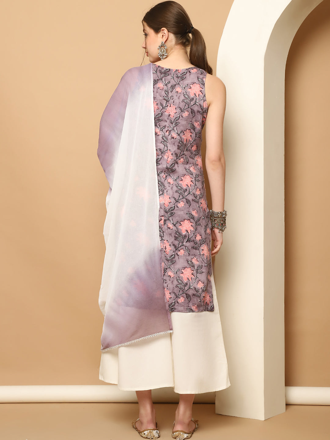 Purple Printed Kurta Palazzo Set | Women's Palazzo Sets