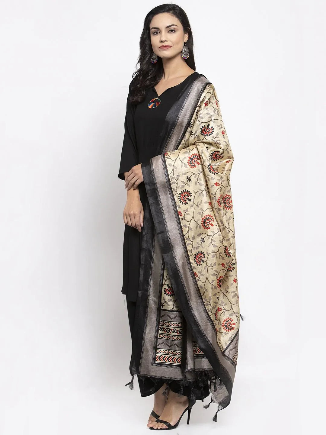 Black & Red Kurta Palazzo Set | Women's Palazzo Pants Set Online