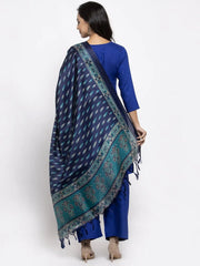Women Royal-Blue Solid Kurta with Palazzos & Blue Art-Silk Printed Dupatta ( JOKPL D8NB 1312 Royal )-JOKPL-D8NB-1312