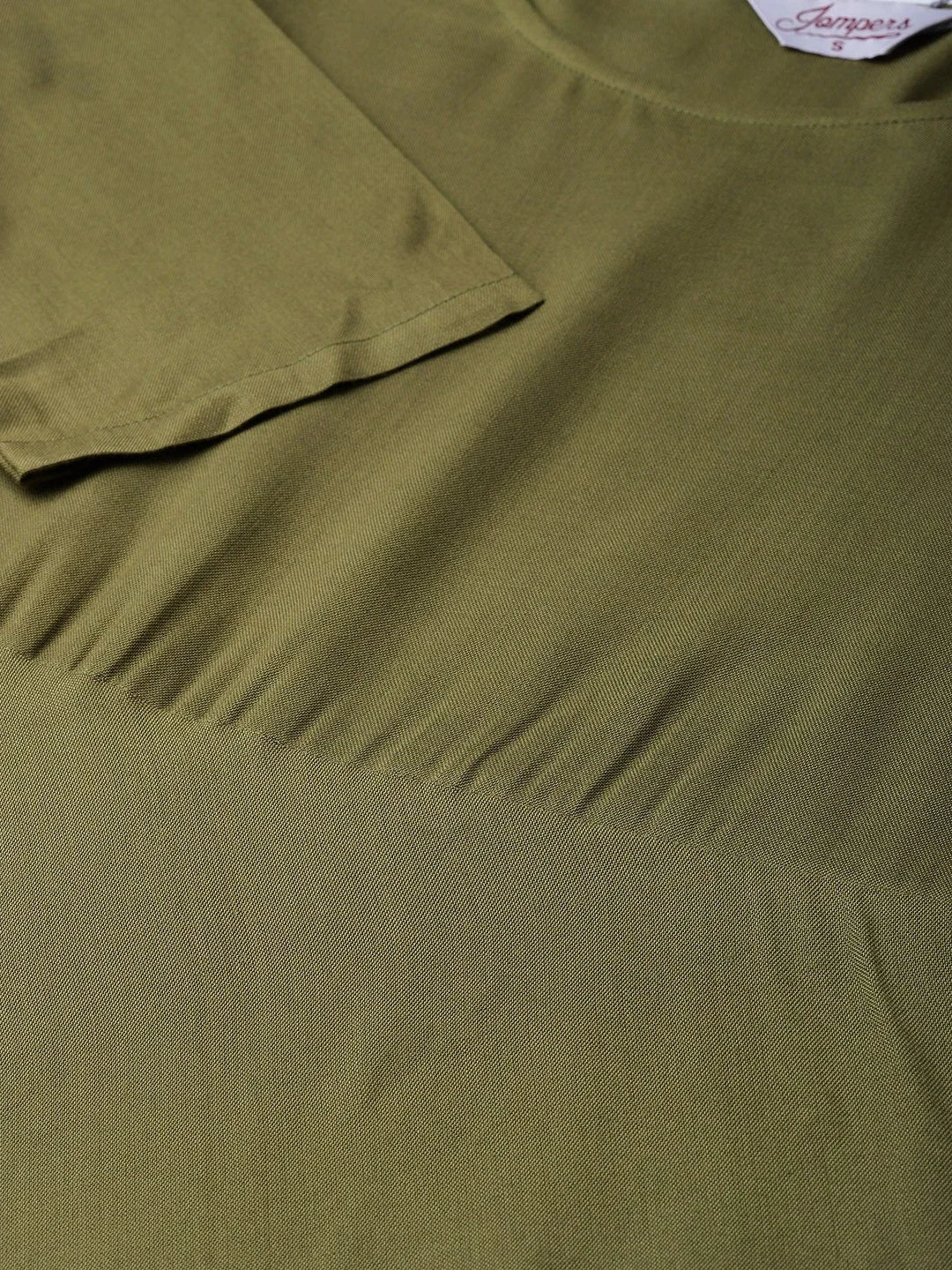 Olive Green Kurta Palazzo Set | Womenâ€™s Palazzo Sets Online