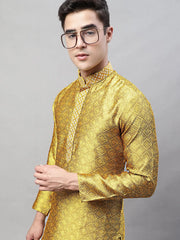 Collar Embroidered Kurta Pyjama-JOKP-P-692Mustard