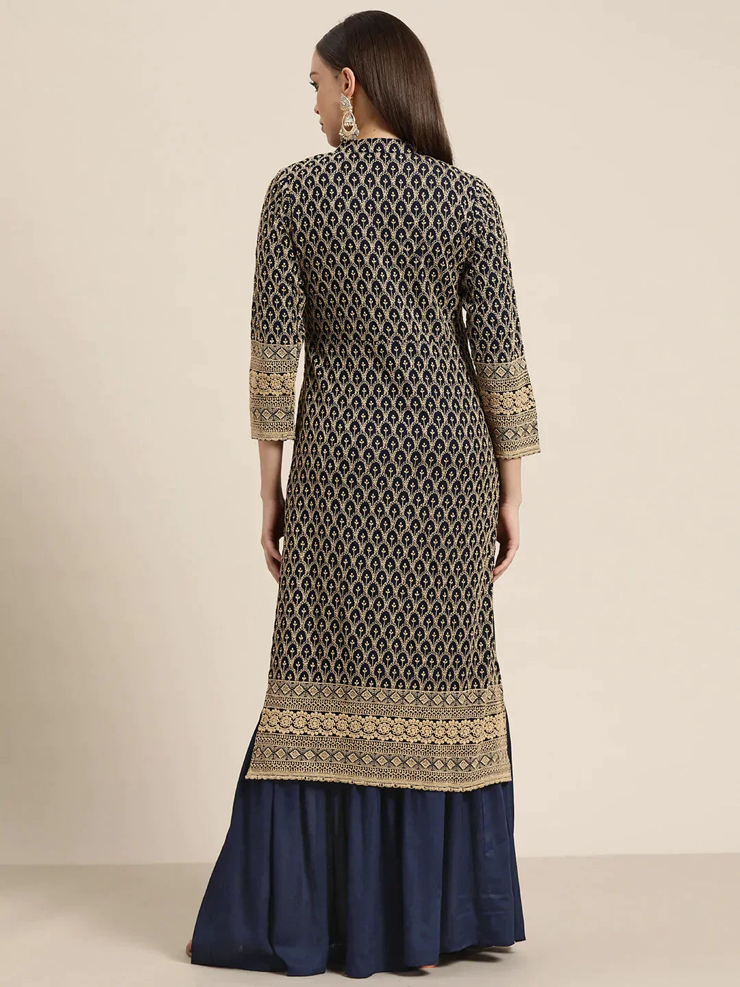 DesiQlo Women Kurta sets - Blue - JOKPS_1448_Navy_S