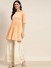 Orange Kurta with Sharara & Dupatta-JOKPS-D28W