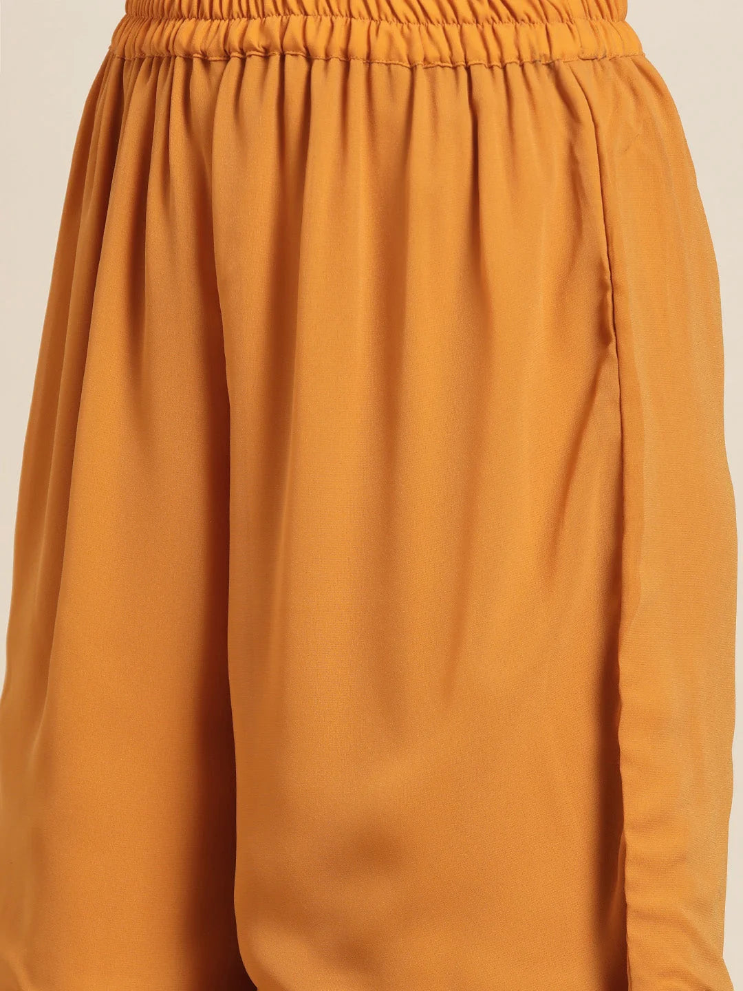 Orange Foil Print Kurta Sharara - Designer Sharara Suits Online