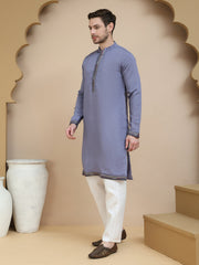 Embroidered Waistcoat and Kurta Pyjama For Men ( JOKPWCS W 5240 Purple )