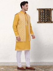 Men's Embroidered Waistcoat and Kurta Pyjama-JOKPWCS-WZ