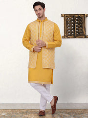 Men's Embroidered Waistcoat and Kurta Pyjama-JOKPWCS-WZ