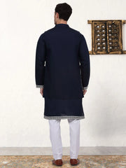 Men's Embroidered Waistcoat and Kurta Pyjama-JOKPWCS-WQ