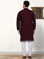 Men's Embroidered Waistcoat and Kurta Pyjama-JOKPWCS-WS