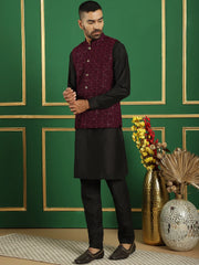 Men's Nehru Jacket With Solid Kurta Pyjama-JOKPWC-592B