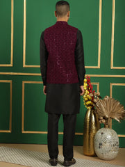 Men's Nehru Jacket With Solid Kurta Pyjama-JOKPWC-592B