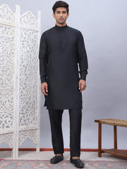 Embroidered Nehru Jacket With Solid Kurta Pyjama Set-JOKPWC-592
