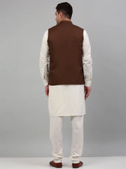 Men Nehru Jacket with White Kurta Pyjama-JOKPWC