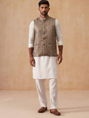Nehru Jacket with Kurta Pyjama for Men ( JOKPWC 592W 4135 Brown )