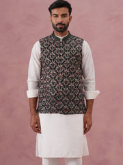 Festive Embroidered Nehru Jacket with Classic Kurta Pyjama ( JOKPWC 592W 4142 W 4142Mehndi )