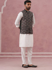 Festive Embroidered Nehru Jacket with Classic Kurta Pyjama ( JOKPWC 592W 4142 W 4142Mehndi )