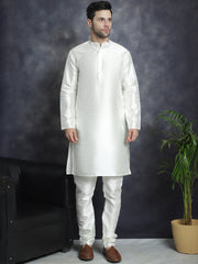 Men's Sequins and Embroidred Nehru Jacket With Solid Kurta Pyjama. ( JOKPWC 636B 4080Navy )