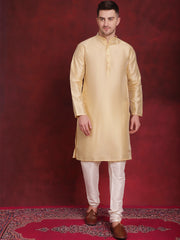 White Woven Design Nehru Jacket With Kurta Pyjama Set ( JOKPWC 636G 4091White )