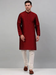 Men's Woven Design Nehru Jacket and Kurta Pyjama Set-636M