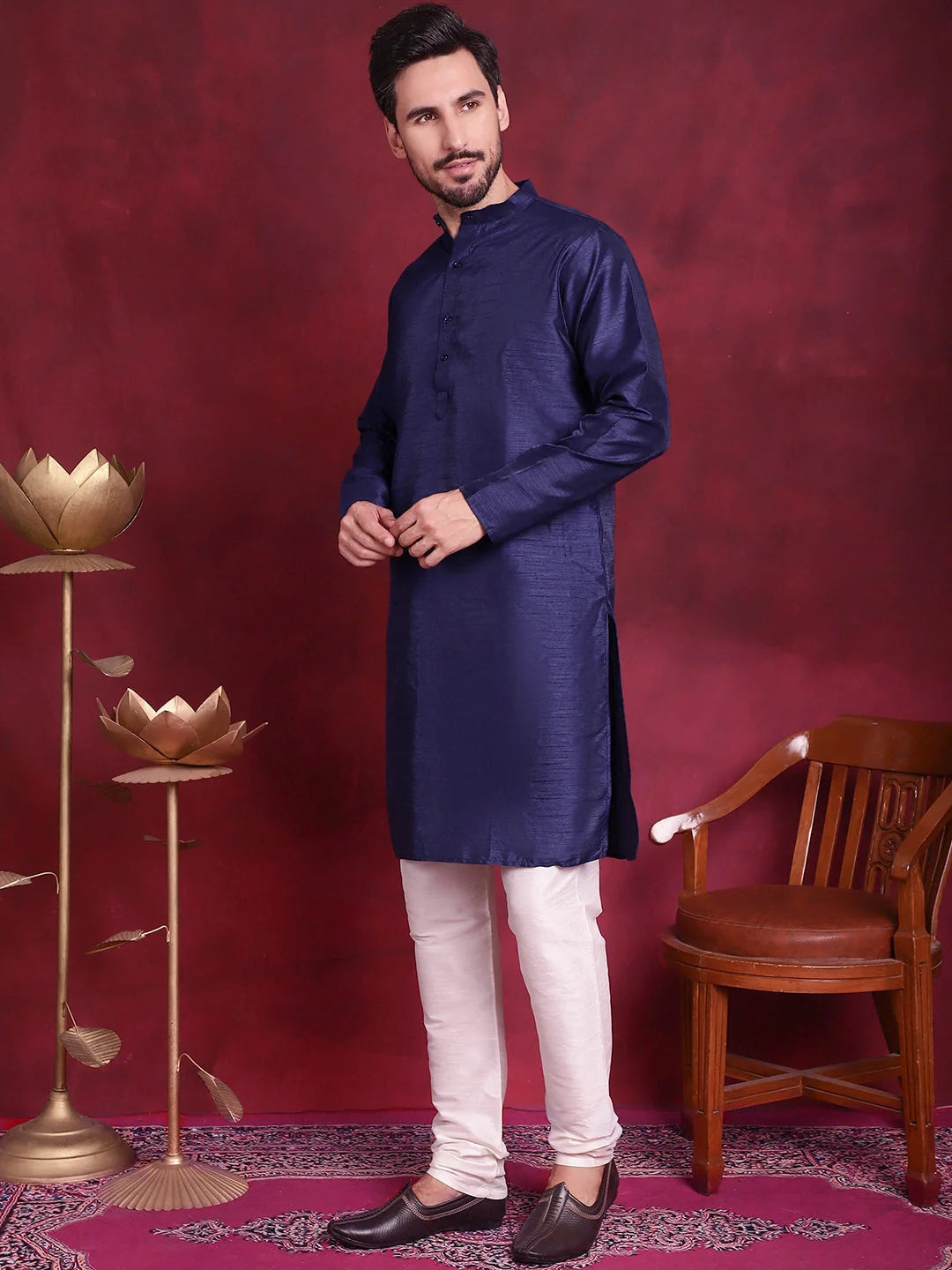 Brown Kurta Pajama Set with Nehru Jacket | Mens Ethnic Wear