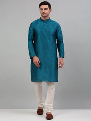 Men's Woven Design Nehru Jacket and Kurta Pyjama Set-JOKPWC 636PK