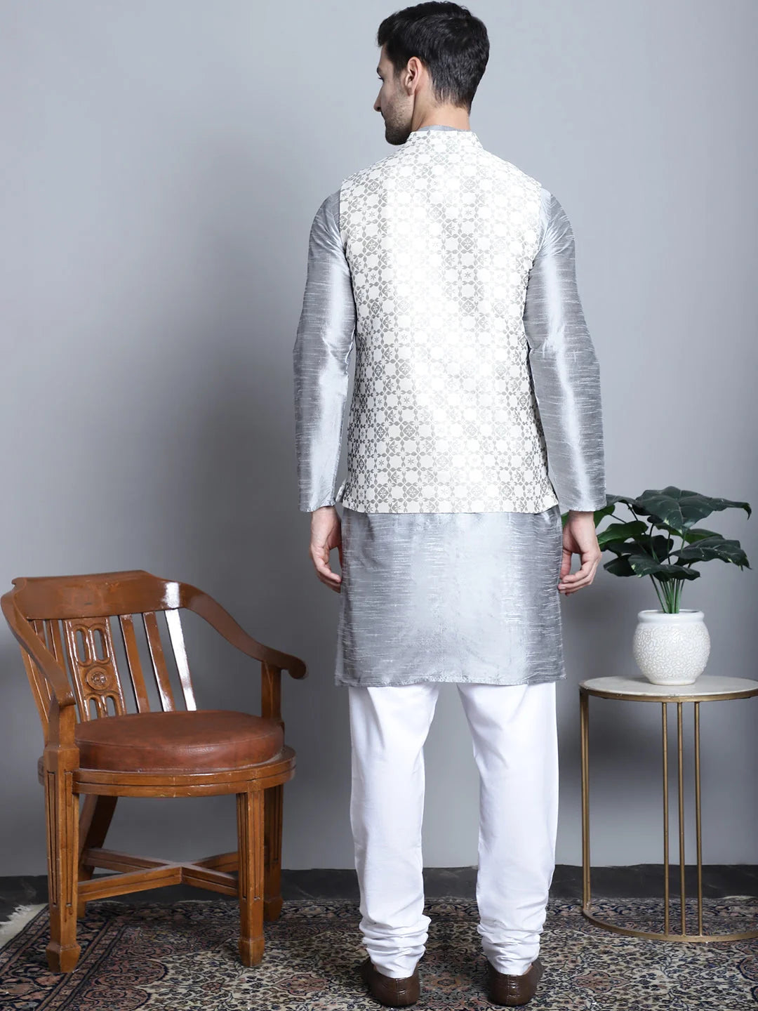 Stylish Nehru Jacket with Kurta Pyjama Set | Men's Ethnic Wear