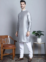 Men's Woven Styled Design Nehru Jacket With Kurta Pyjama Set