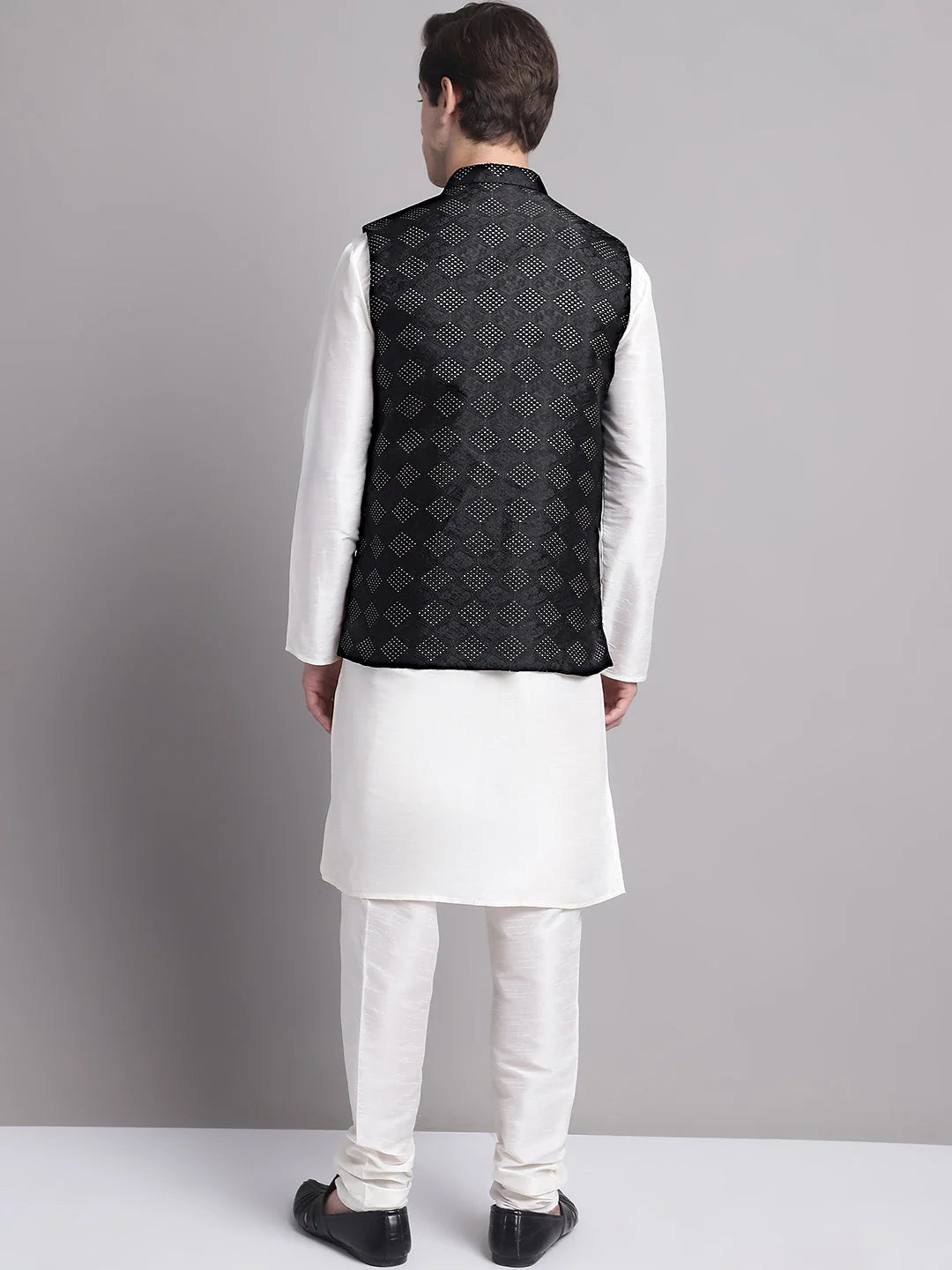 Black Nehru Jacket Kurta Pajama Set - Mens Kurta Pajama Cotton