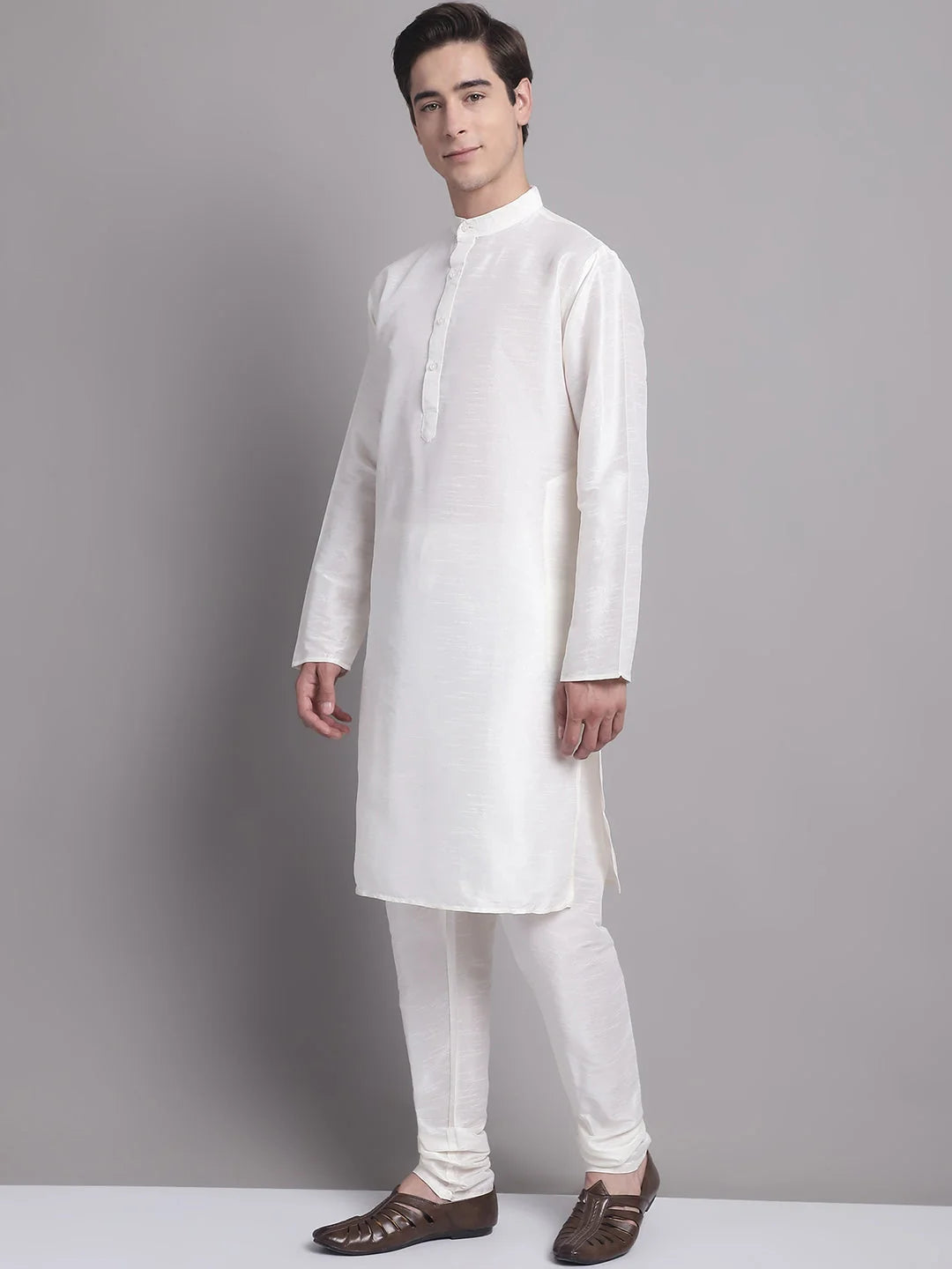 Golden Nehru Jacket Kurta Pajama - Mens Kurta Pajama Cotton Set