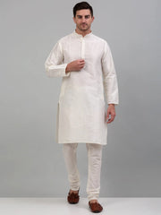 Men's Embroidered Nehru Jacket With Solid Kurta Pyjama Set-636W