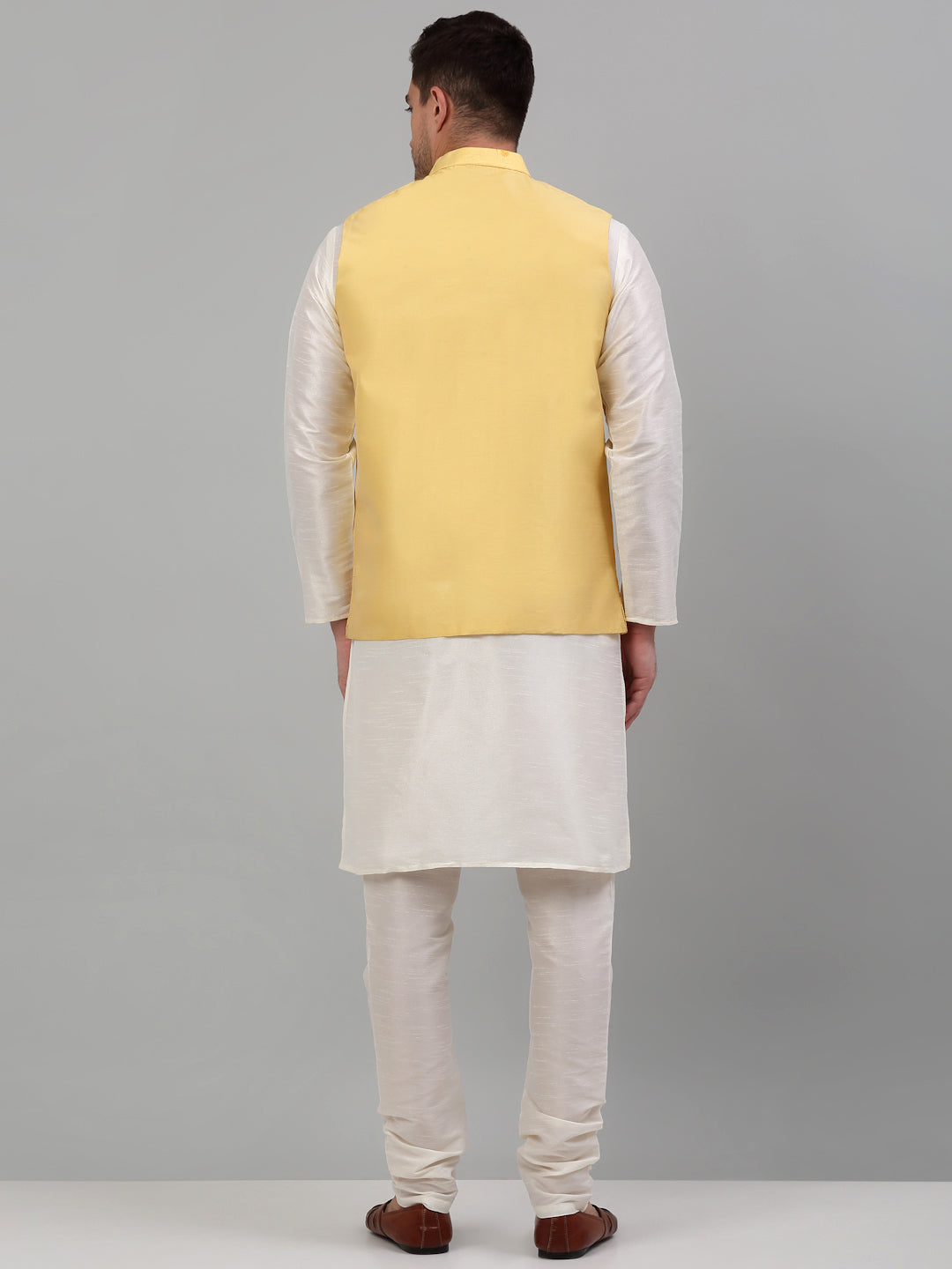 Men's Embroidered Nehru Jacket with Kurta Pajama Set | Cotton