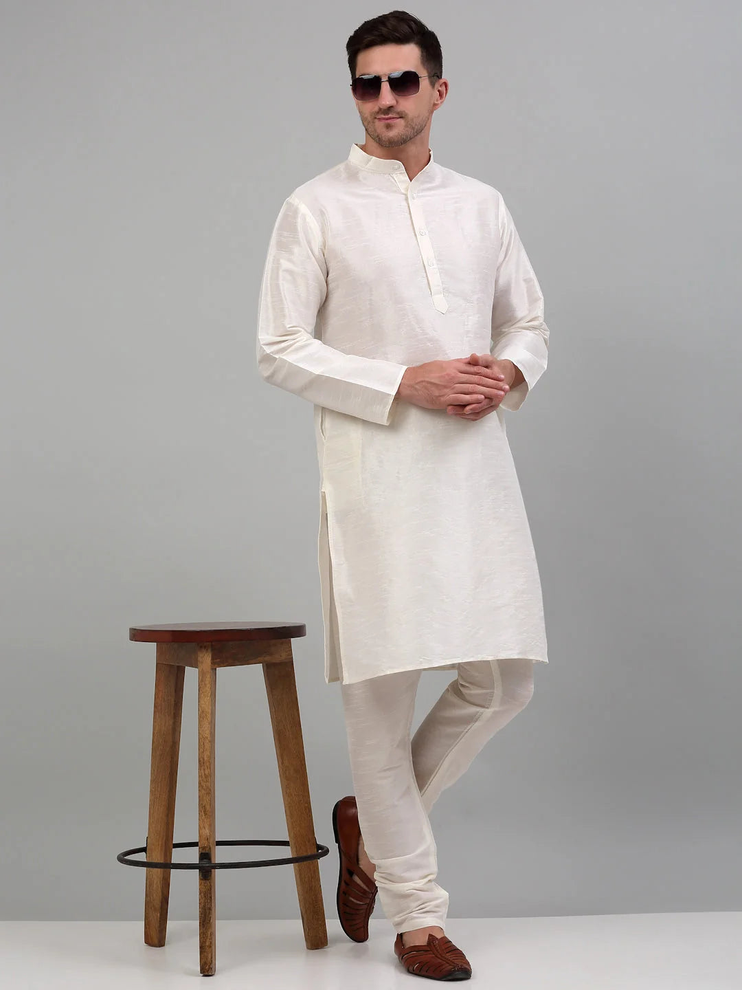 Men's Embroidered Nehru Jacket with Kurta Pajama Set | Cotton
