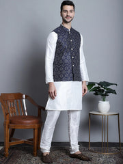 Men's Printed Nehru With Kurta Pyjama Set