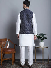 Men's Printed Nehru With Kurta Pyjama Set