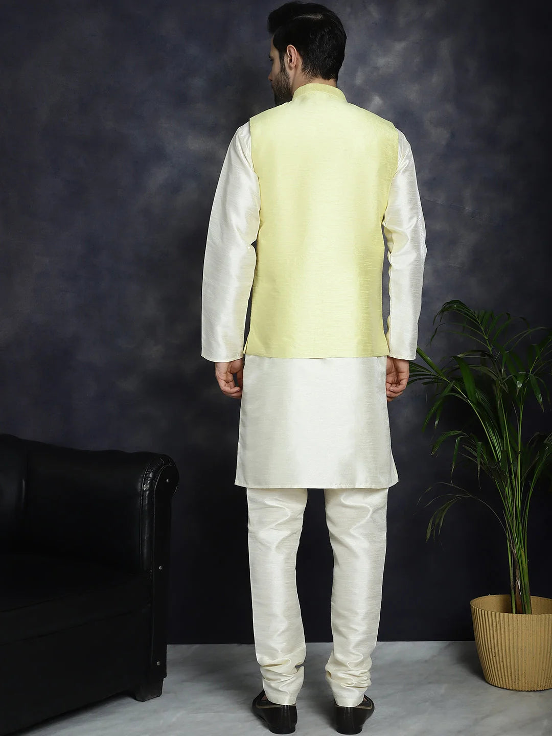 Mens Kurta Pajama Set - Embroidered Nehru Jacket | Ethnic Style