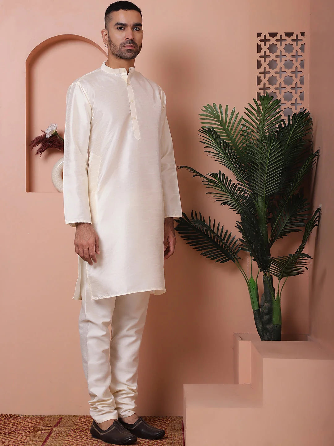 Yellow Nehru Jacket with Kurta Pajama Set | Mens