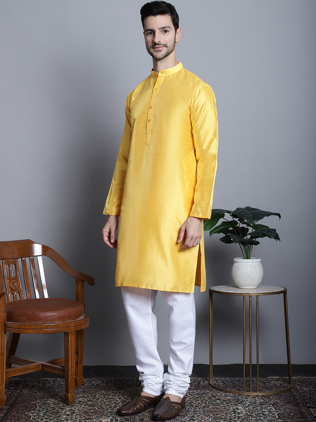 Men's Woven Nehru Jacket & Kurta Pajama Set | Ethnic Fashion