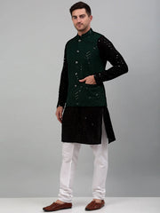 Sequin and Embroidered Nehru Assorted Jacket With Kurta Pyjama