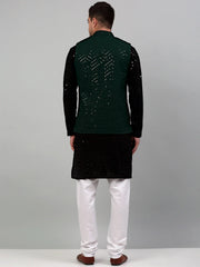 Sequin and Embroidered Nehru Assorted Jacket With Kurta Pyjama