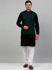 Sequin and Embroidered Nehru Assorted Jacket With Kurta Pyjama